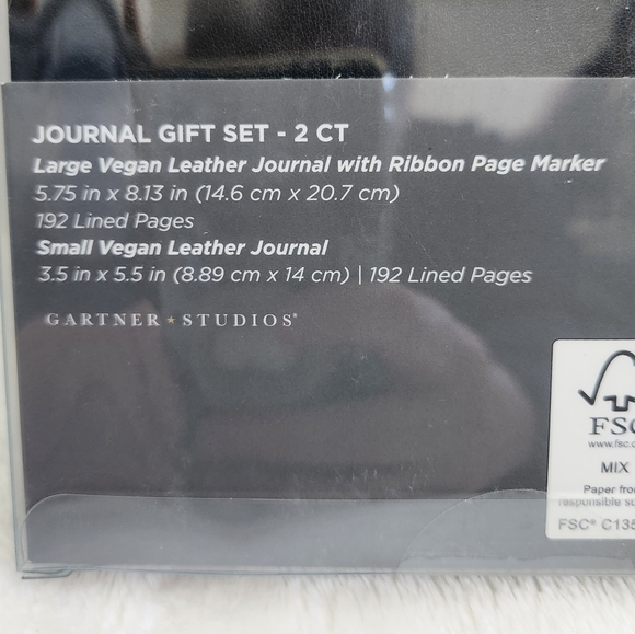 Gartner Studios Black Gold Vegan Leather Journal 2 Piece Gift Set NWT - Picture 5 of 10